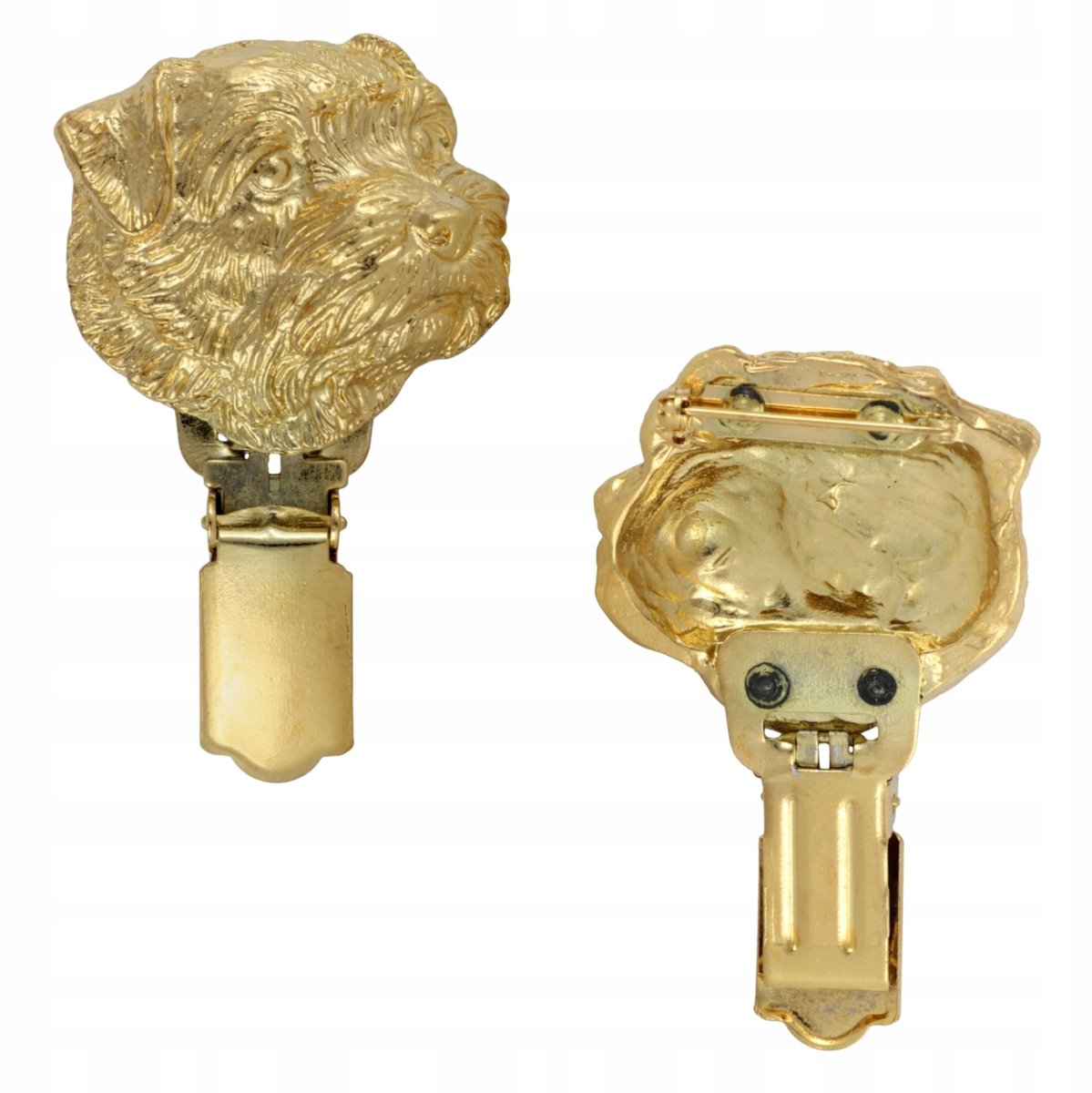Vergulde Norfolk Terrier Brosche - Startnummer Houder