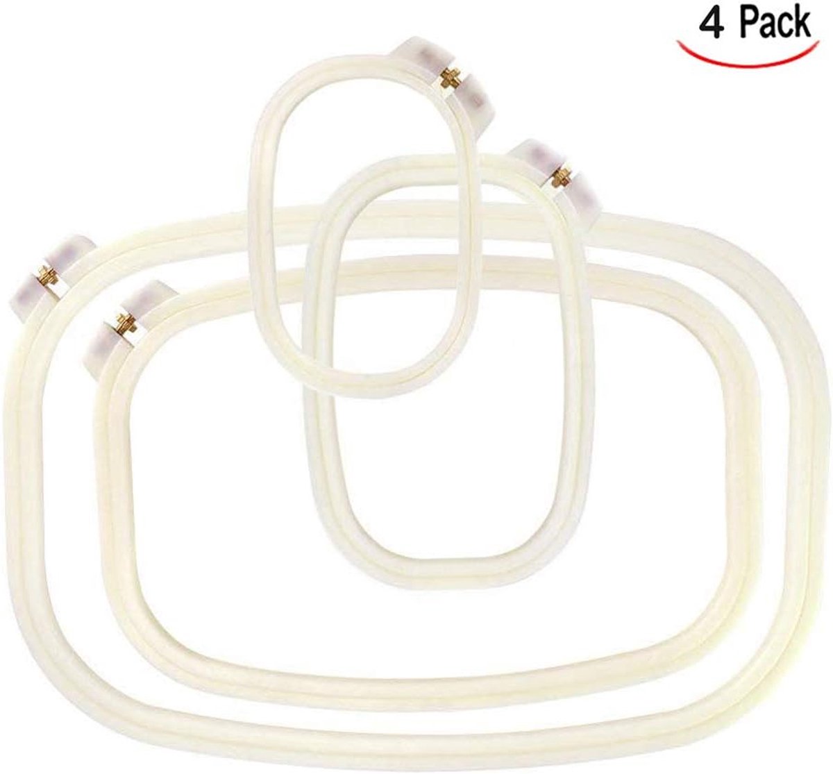 Borduurraam Set 4 Stuks - Diverse Maten - Duurzaam ABS - Perfect voor Cross Stitch - ShopVlot