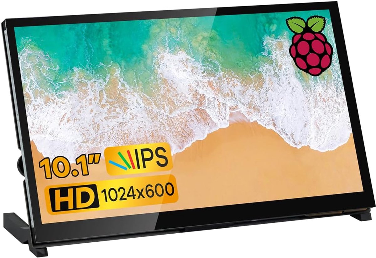 SnelShoppen - 10,1 inch IPS LCD Touch Screen Monitor - Capacitive HDMI Display voor Raspberry Pi, Jetson Nano en Windows 10/8/7 - Zwart - Perfect voor