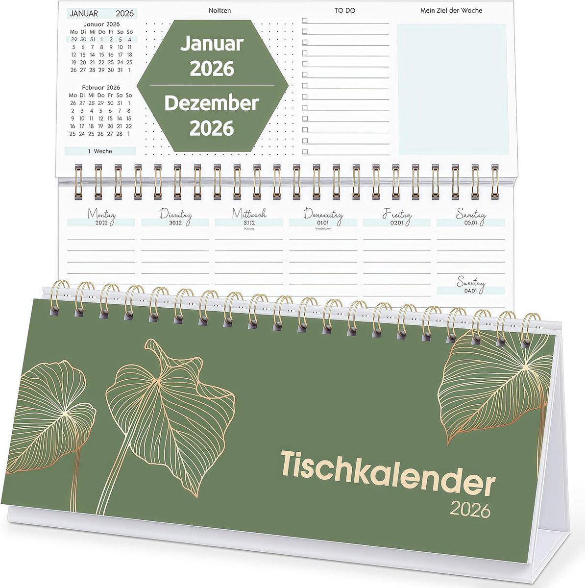 Bureaukalender 2026 - Wekelijkse Planner - 1 Week op 2 Pagina's - Efficiënt Plannen voor Thuis en Op Kantoor - ShopVlot