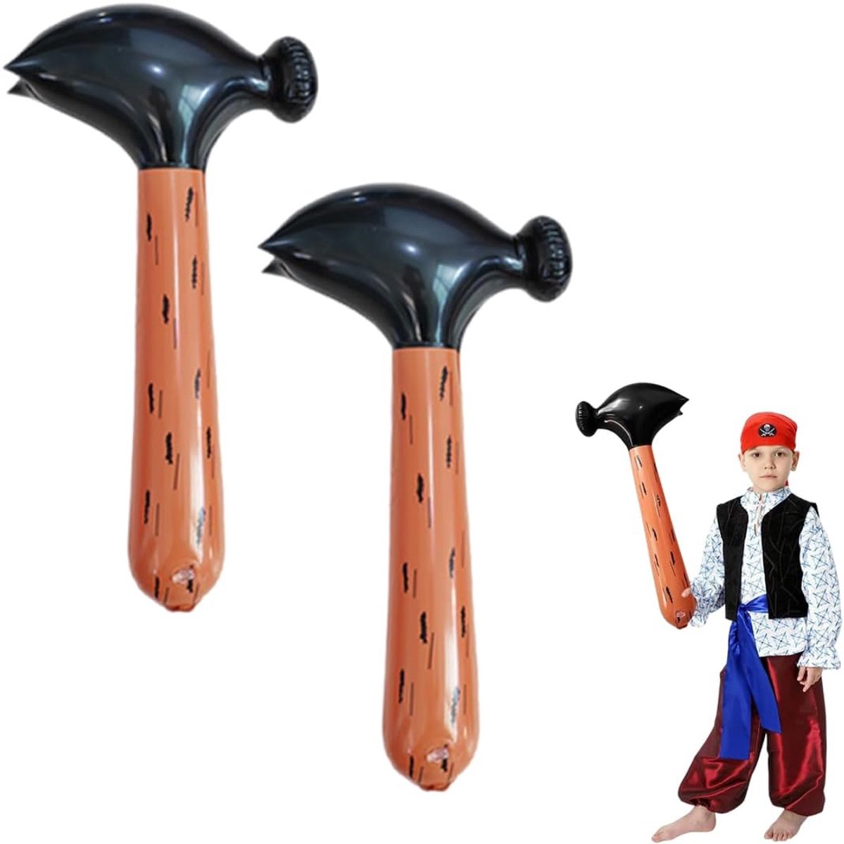 Opblaasbare hamer voor kinderen - 2 stuks - robuust PVC - leuk voor zwembadfeesten - ShopVlot