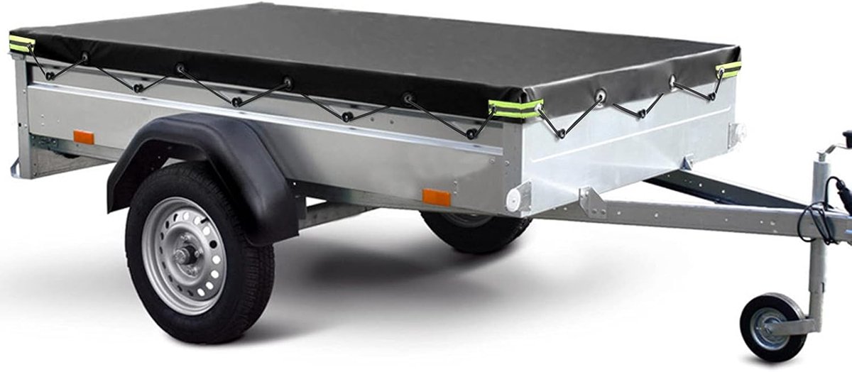 Vlakke trailerzeil 258 x 135 cm - met rubberen strap - waterdicht en robuust - perfecte bescherming voor Stema DDR - ShopVlot