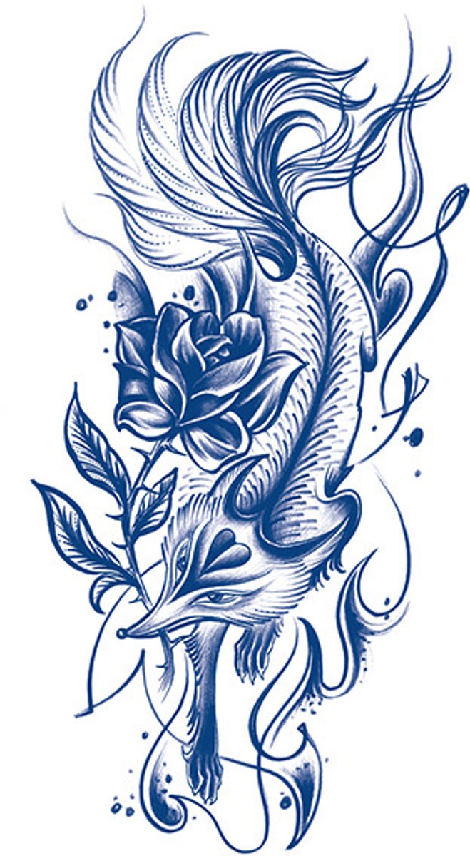 Tijdelijke tattoo Vos been 2 weken