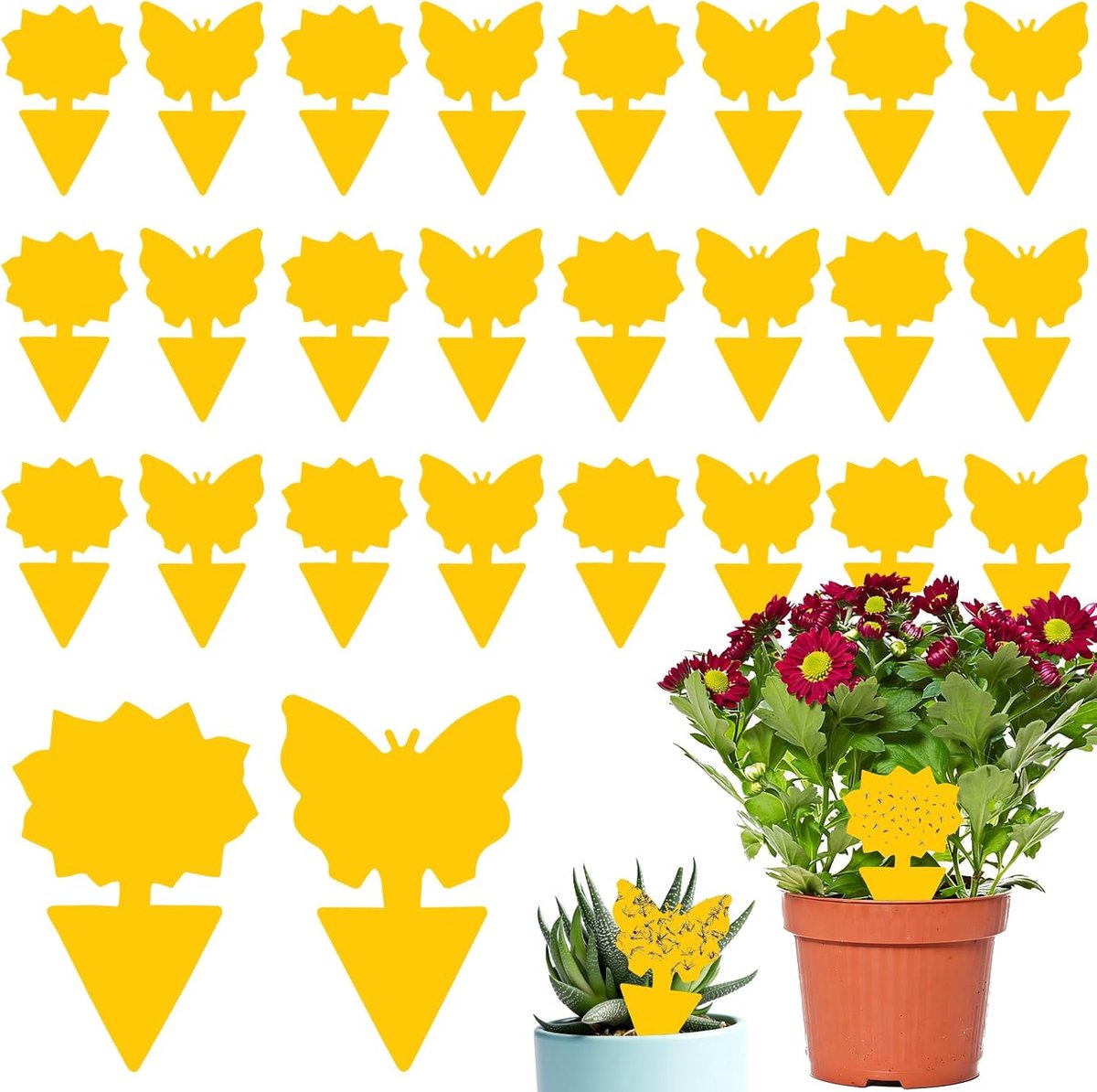 Fungus bestrijdingsstickers 100 stuks - blauwe en gele stickers - effectief tegen muggen - eenvoudig in gebruik - ShopVlot