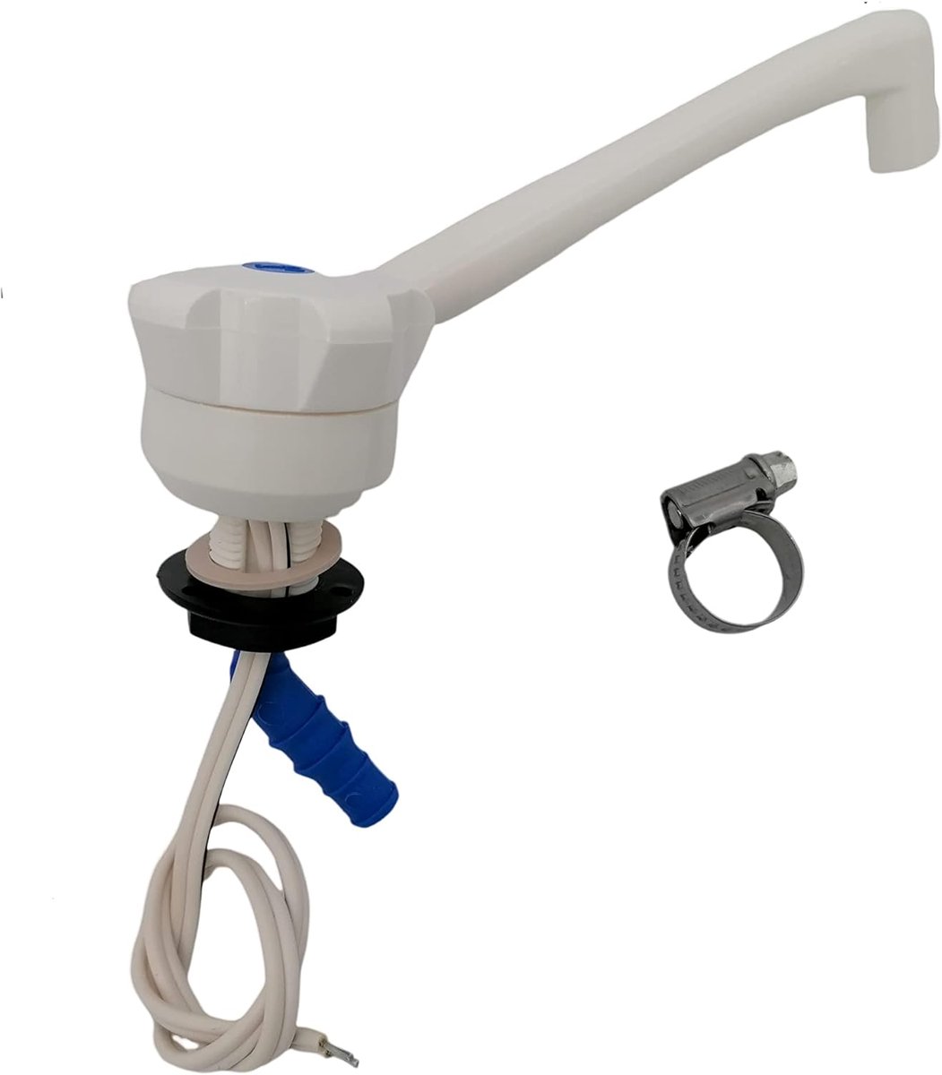 Kraan 12 V - Rvs met schakelaar - Compact voor caravan en camper - Flexibel gebruik - ShopVlot