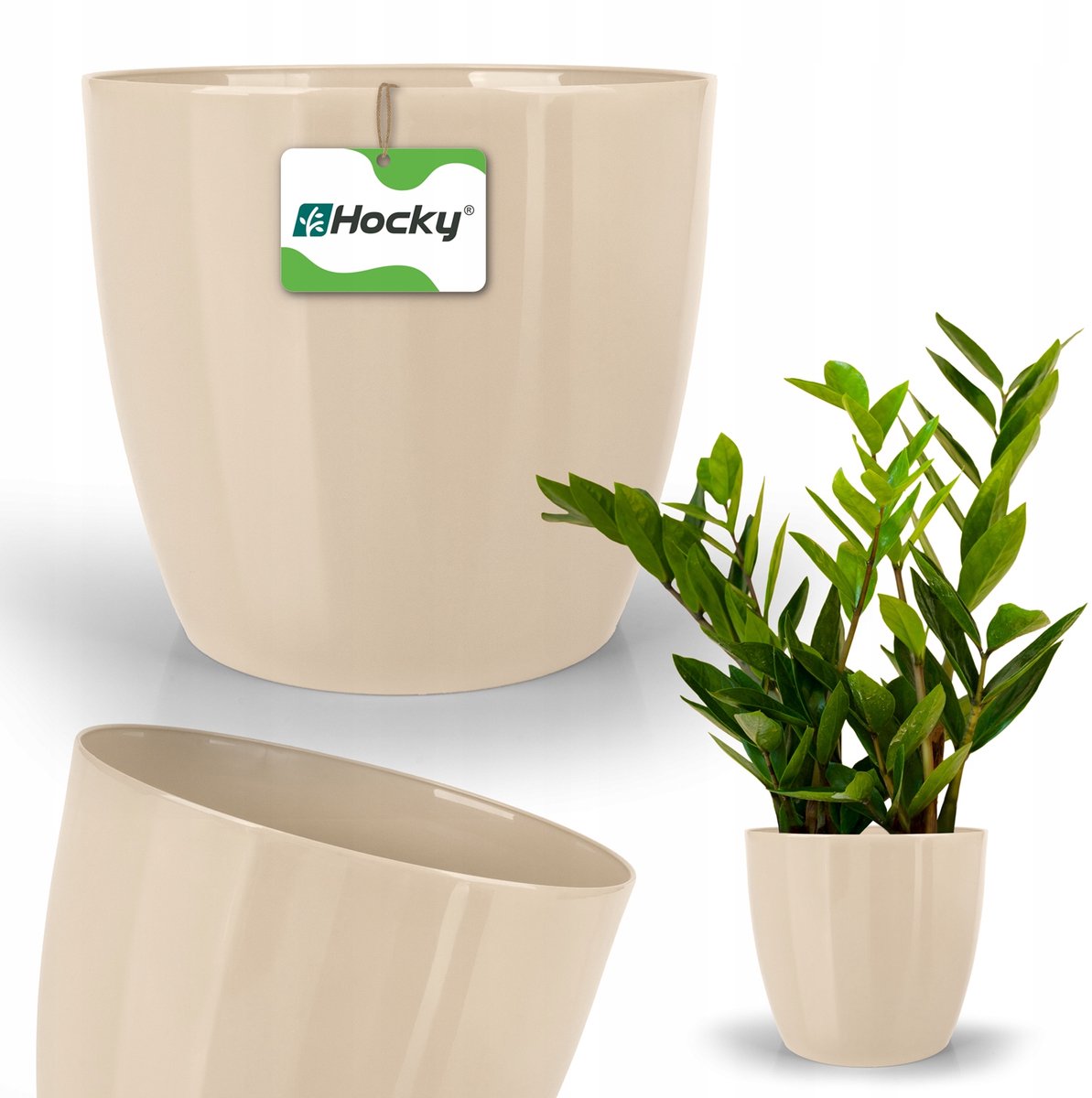 Plantenpot 12cm Beige Decoratieve Pot Kunststof voor Binnen & Buiten