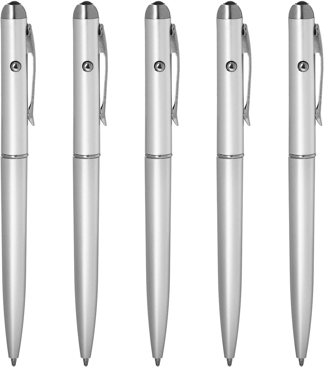 Onzichtbare Inktpen Set van 5 - Spionagepen met UV-Licht voor Creatieve Markeringen en Veiligheid