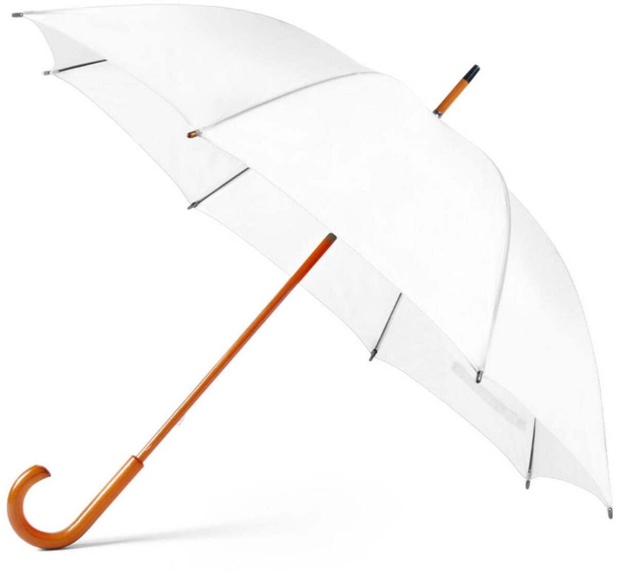 Bellatio Design Paraplu Dryfeet - wit - dia 105 cm - 85 cm lang - 8 panels - regen - polyester/hout - Classic model