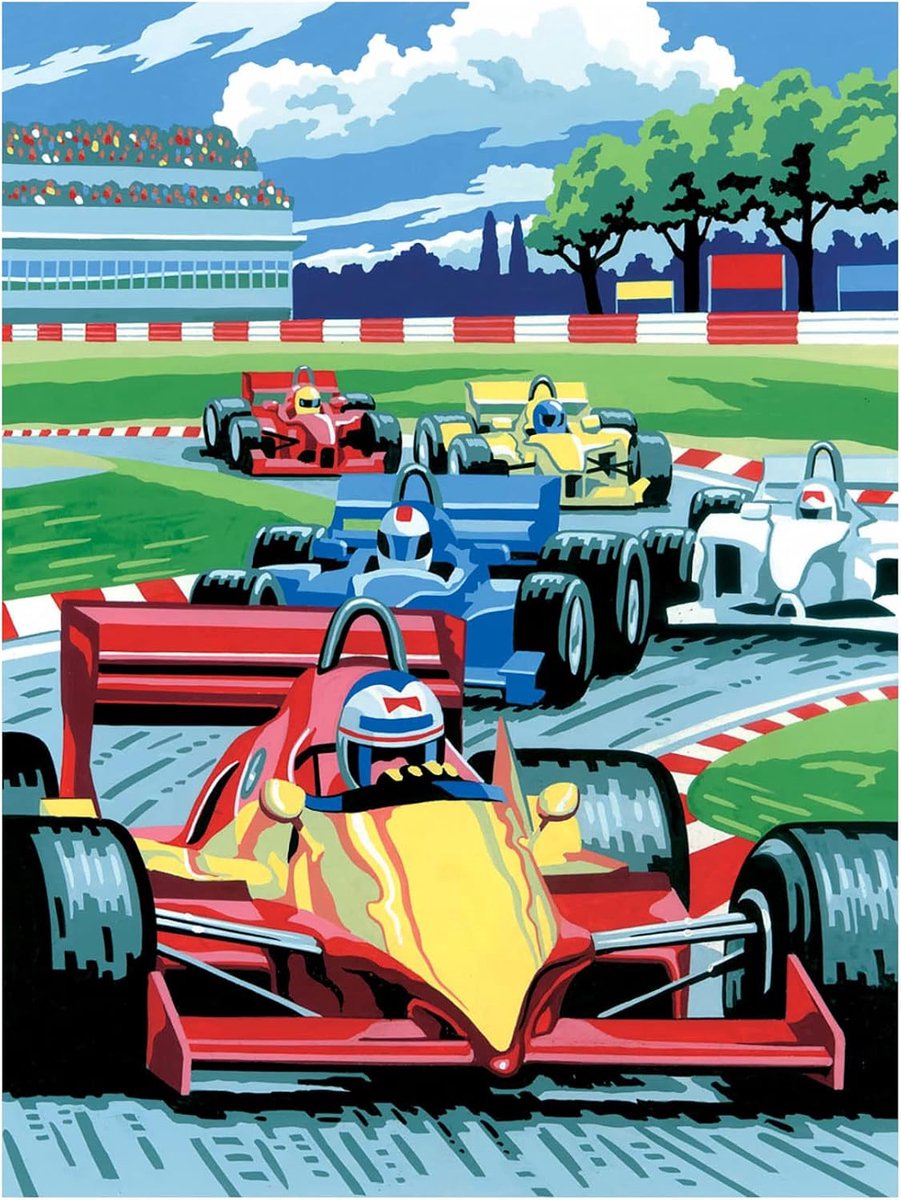 Schilderen op Nummer Junior "Grand Prix" - Acrylverf en Penseel - Gedetailleerd Motief - ShopVlot