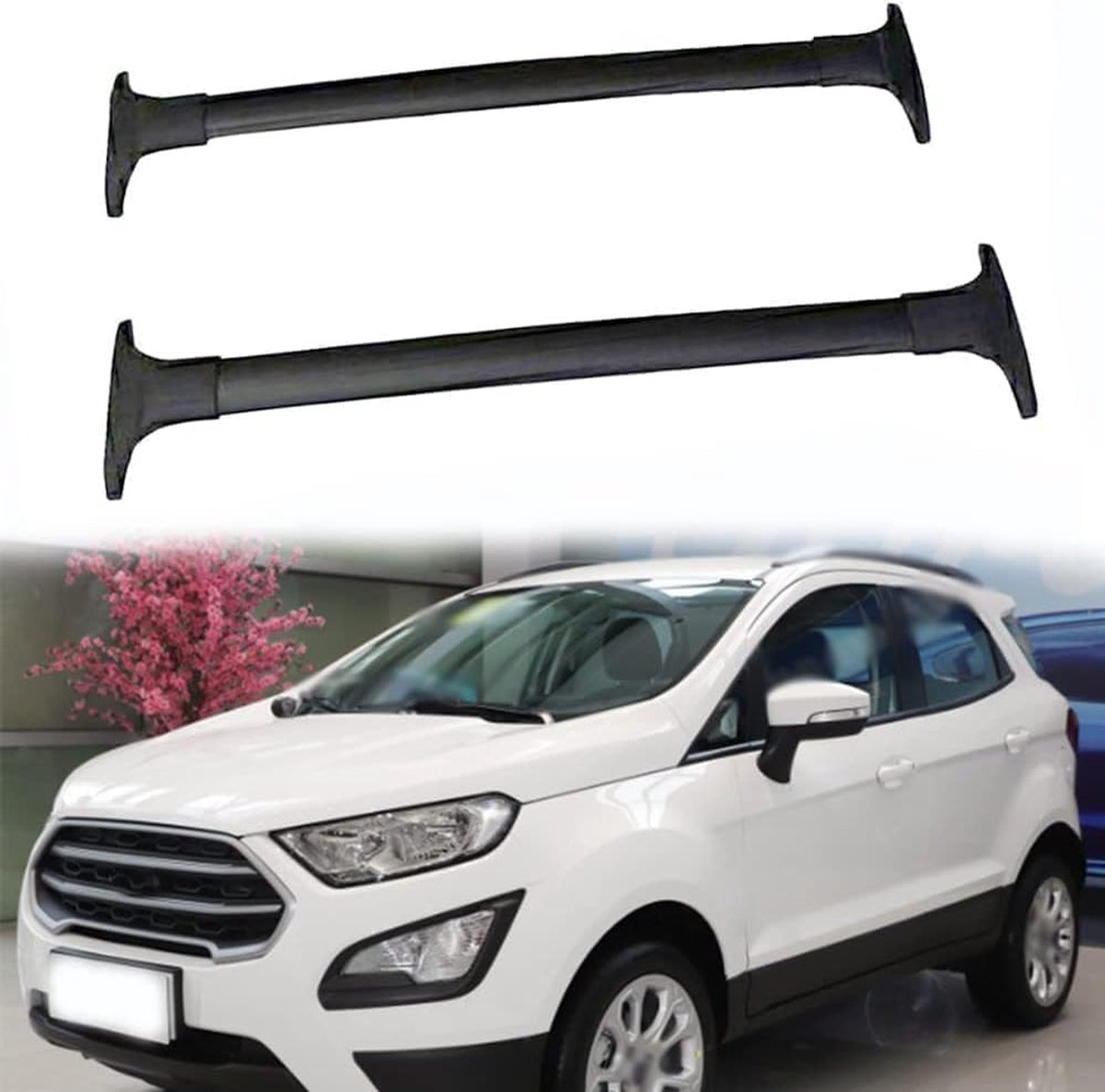 Autodakdrager 2Pcs - Aluminium - Lockable Fietstasdrager - Voor Ford Ecosport 2013-2020 - ShopVlot
