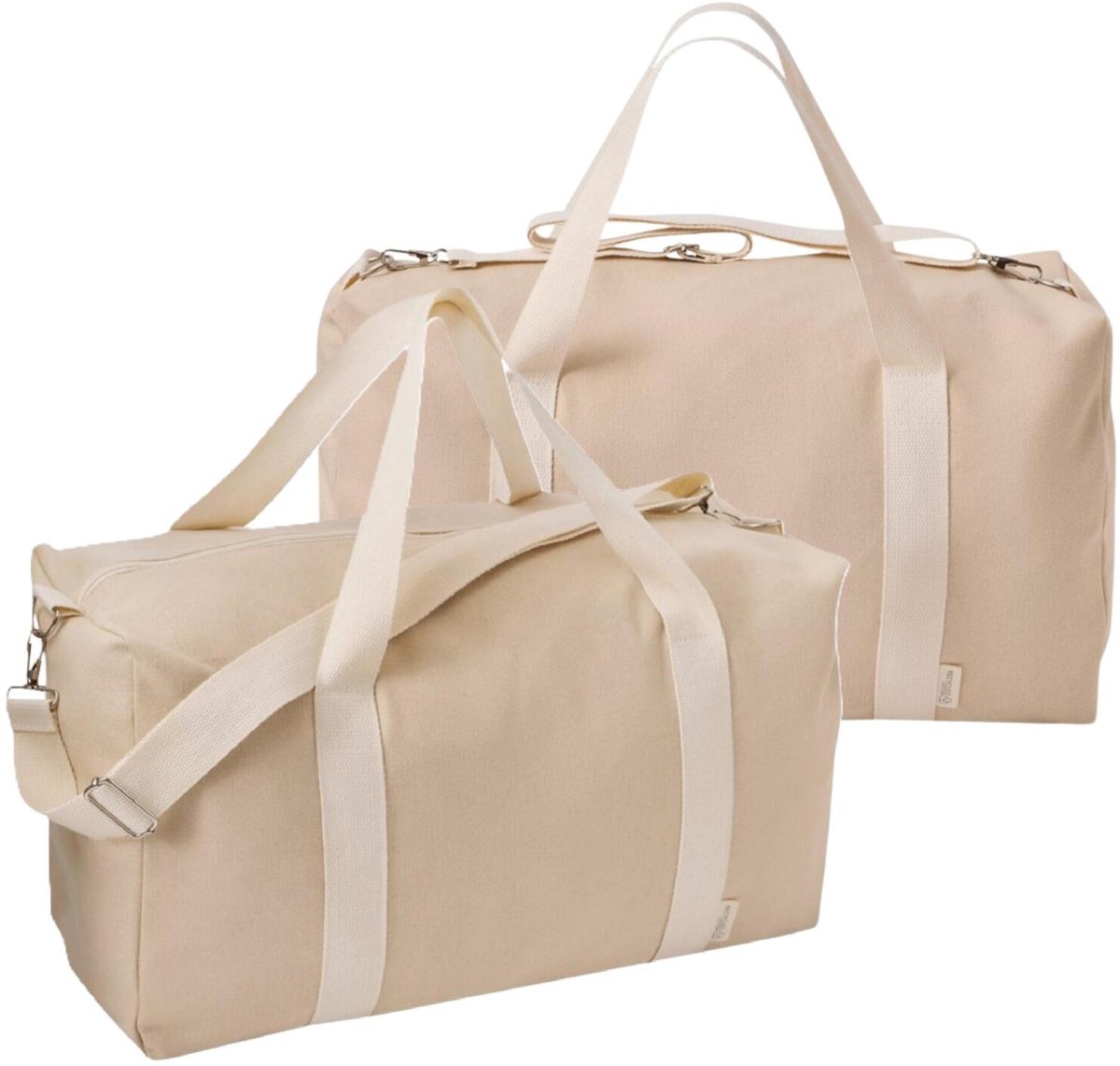 Sporttas Fitness Pro - 2x - 48 x 27 x 21 cm - 27 liter - beige - vrije tijd reistas - voor kind/volwassenen