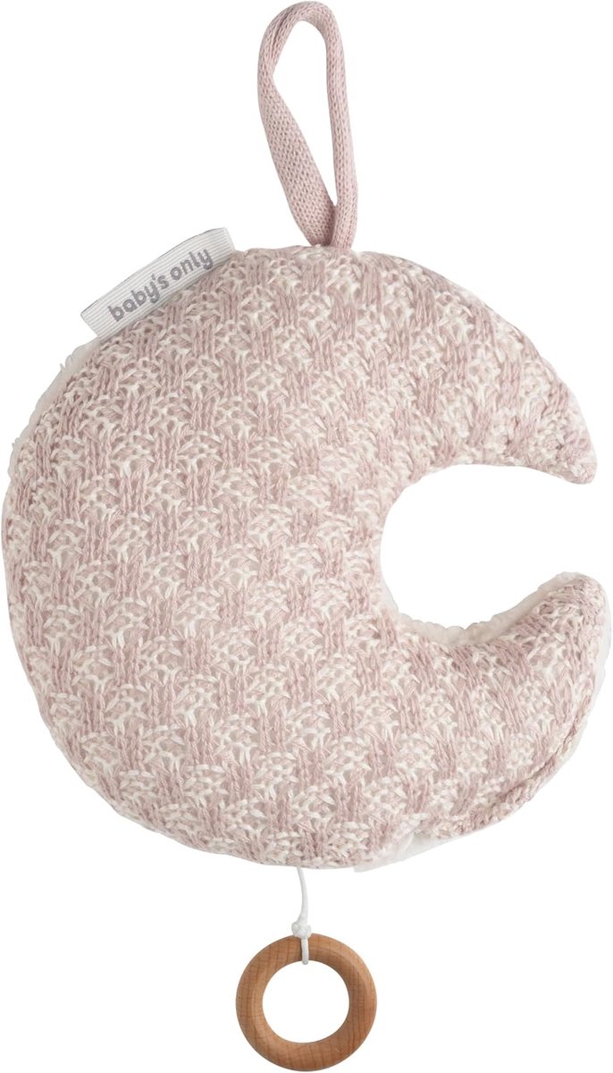 Muziekdoos maan geluk - Oudroze - 18 cm - Speelt slaapliedje - Mooi als decoratie - ShopVlot