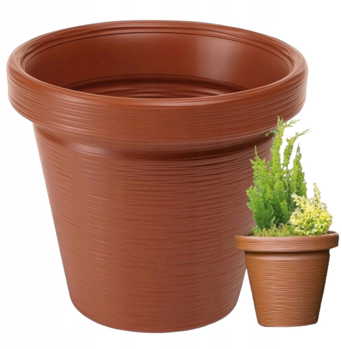 Grote terraspot 38cm - tuinpot - hoogwaardig kunststof - terracotta kleur
