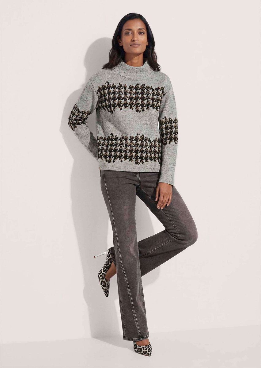 MADELEINE Overhemd Jacquard-sweatshirt met hanenpootmotief