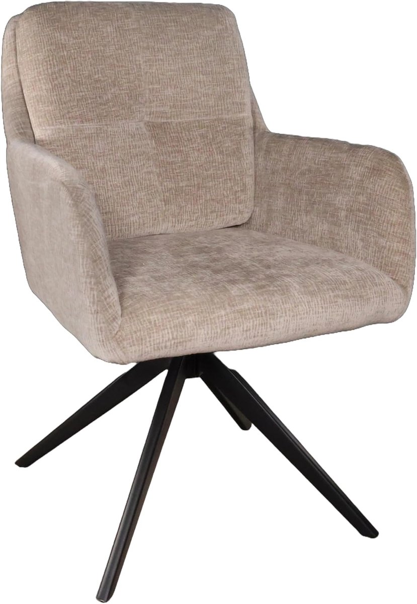 Eetstoelen set van 4 - draaibaar - zoet taupe - eenvoudige montage - ShopVlot