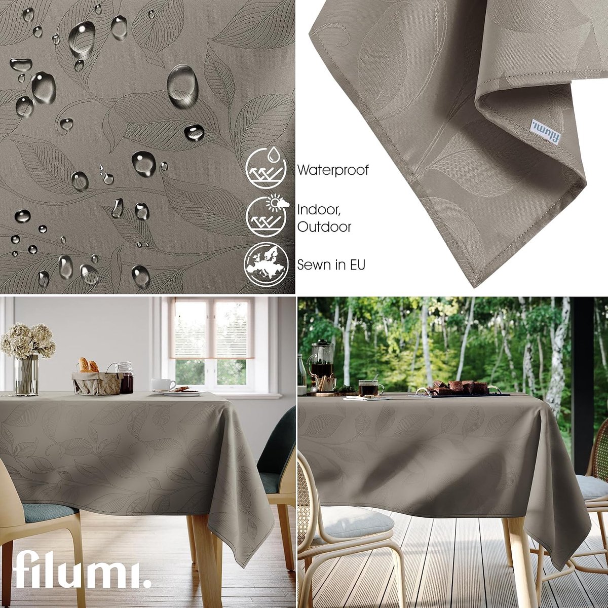 Tafellaken 140 x 320 cm - Beige - Wasbaar - Voor binnen en buiten gebruik - ShopVlot