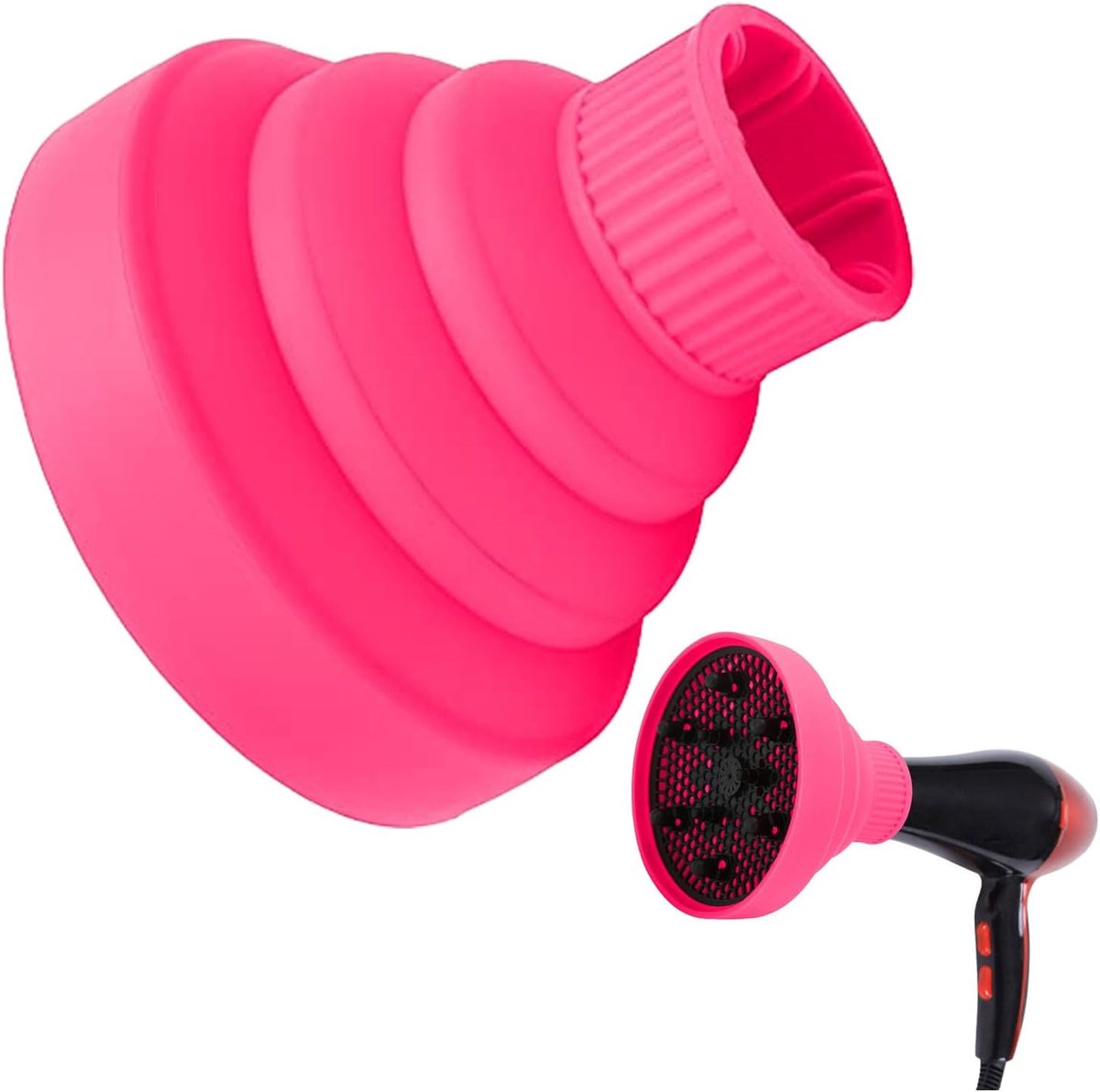 Föhn diffuser 4-5 cm - opvouwbaar silicone - hittebestendig - ideaal voor reizen - ShopVlot