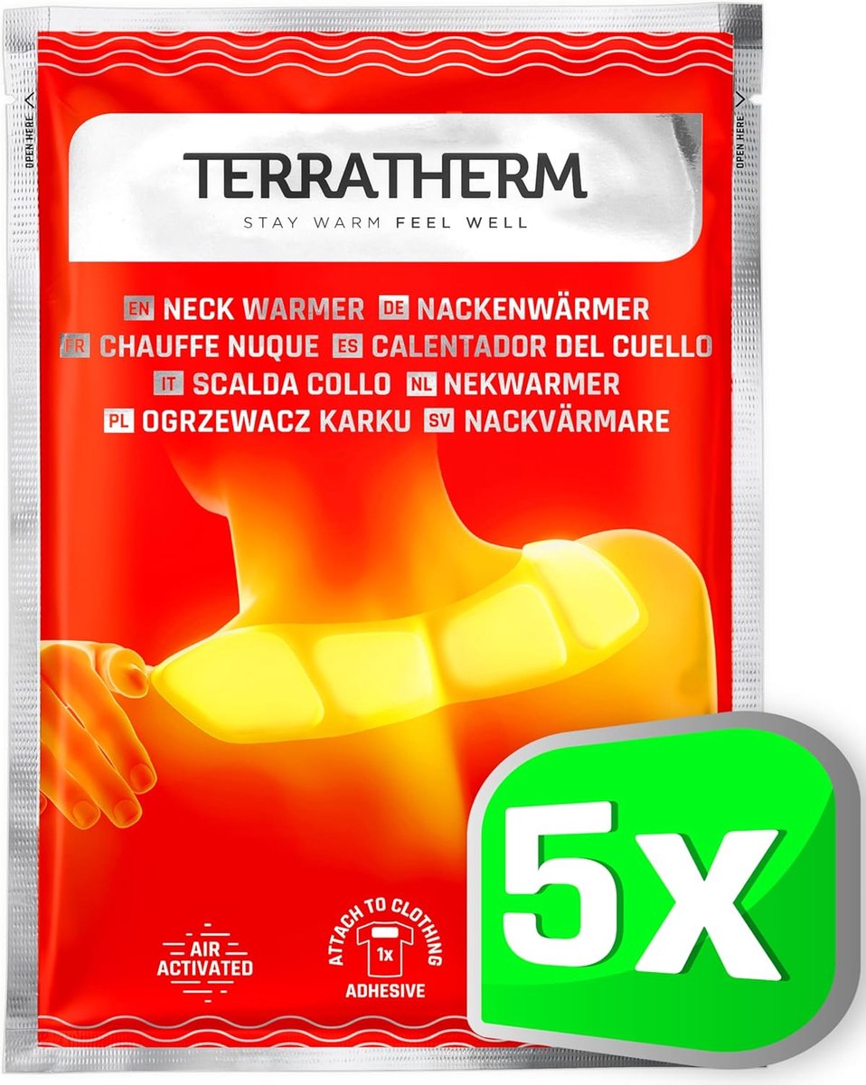 Warmtepleisters voor nek en schouders - Luchtgeactiveerd - 8 uur diepe warmte - Pack van 5 - ShopVlot