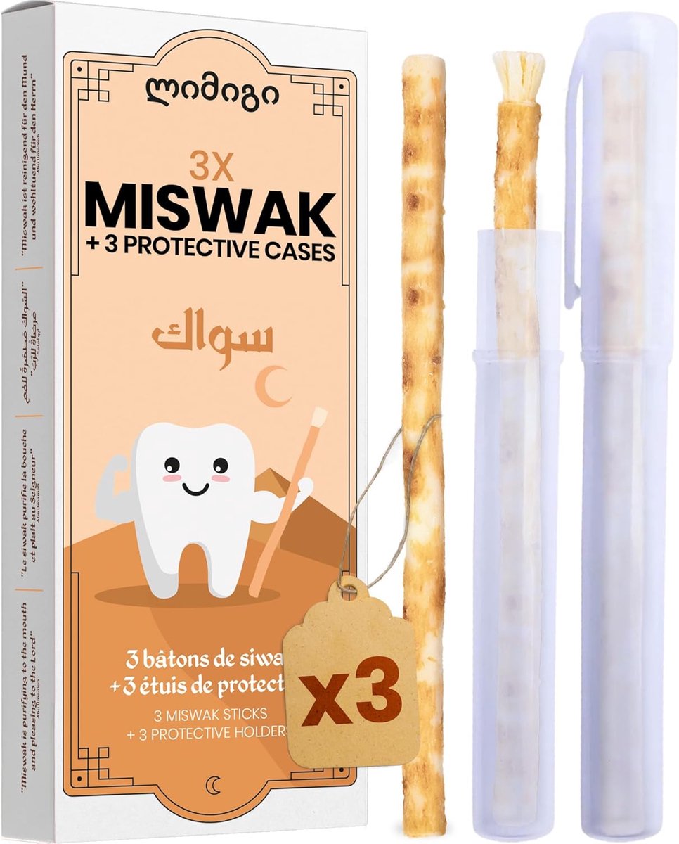 Miswak Sticks x3 - Natuurlijke Tandverzorging - Organisch en Duurzaam - Voor Wittere Tanden en Frisse Adem - ShopVlot