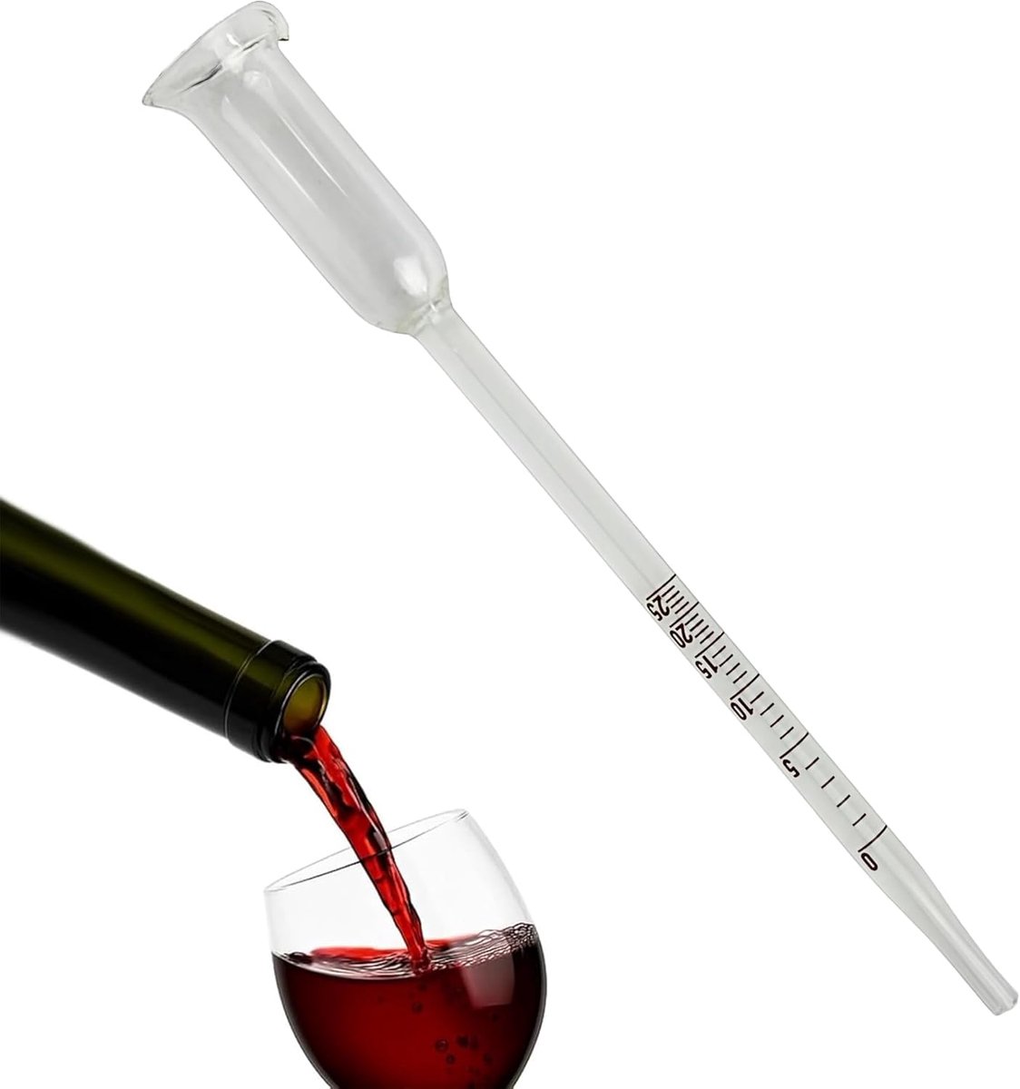 Vinometer alcoholmeter 0-25% - glazen Oechsle meter - nauwkeurig en robuust - ideaal voor hobbybrouwers - ShopVlot