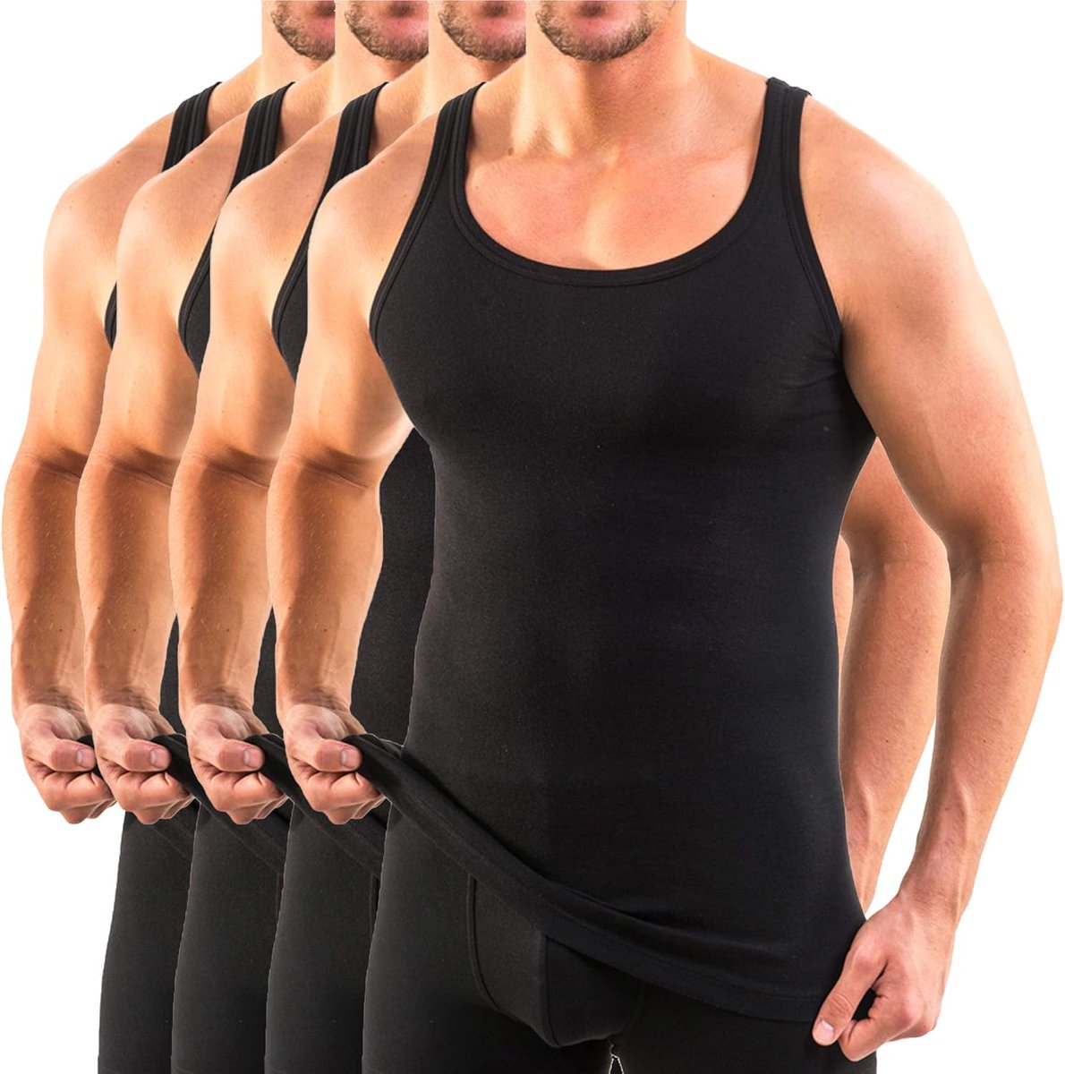 Heren tanktop M - 100% biologisch katoen - fijne rib - comfortabel voor dagelijks gebruik - SnelShoppen