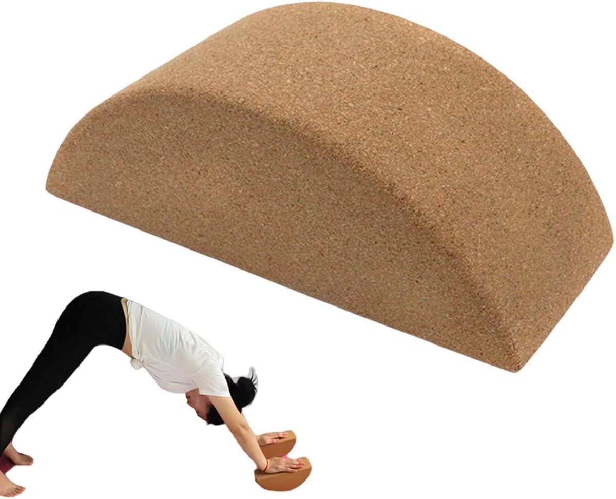 Yoga Blokken - Trainingsstenen Kurk - Balans Verbeteren - Antislip Ondersteuning - 25 cm Pakket - Geel