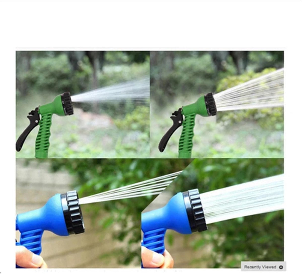 Tuinslang Flexibel - Intrekbare Slang Uitrekbare Tuinslang - Tuin Besproeien - Klitvrij en Lekvrij - Tot 60 Meter - Blauw/Groen – foto 2