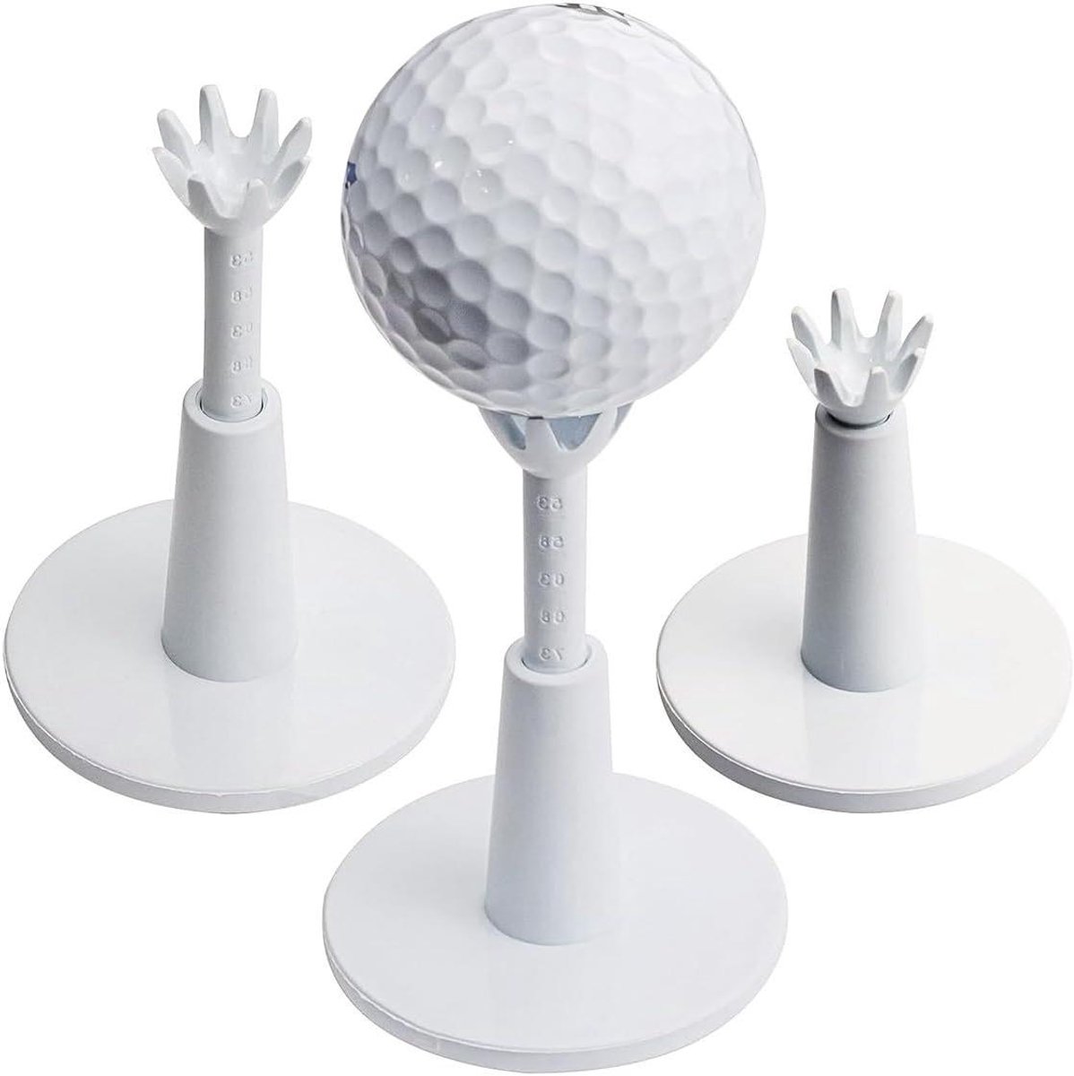Verstelbare Golf Tees - Golf Balhouders - Golf Training - Zachte Rubberen Balhouder - 3 stuks - Wit