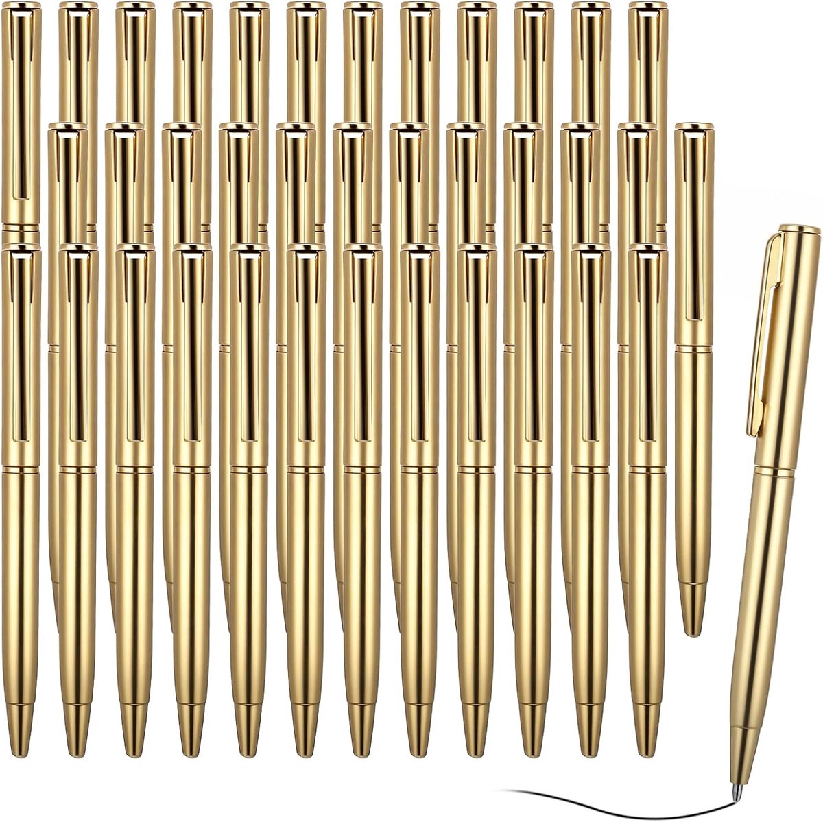 Balpennen 36 Stuks - Goudkleurig - Mini 1mm - Perfect voor Bruiloften en Kantoor - SnelShoppen