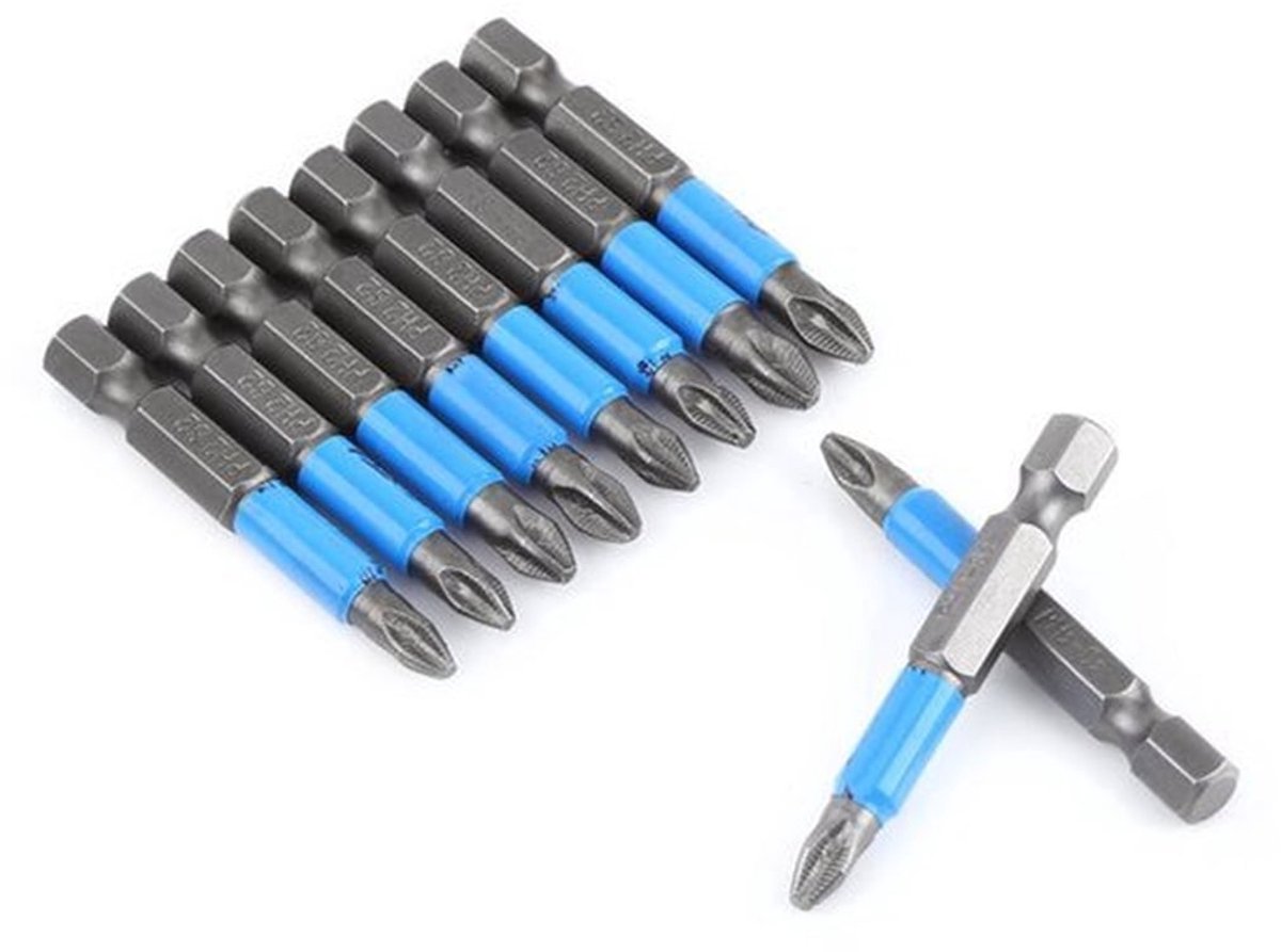 10-delige S2 Schroevendraaier Set PH2 Magnetisch Antislip 50mm