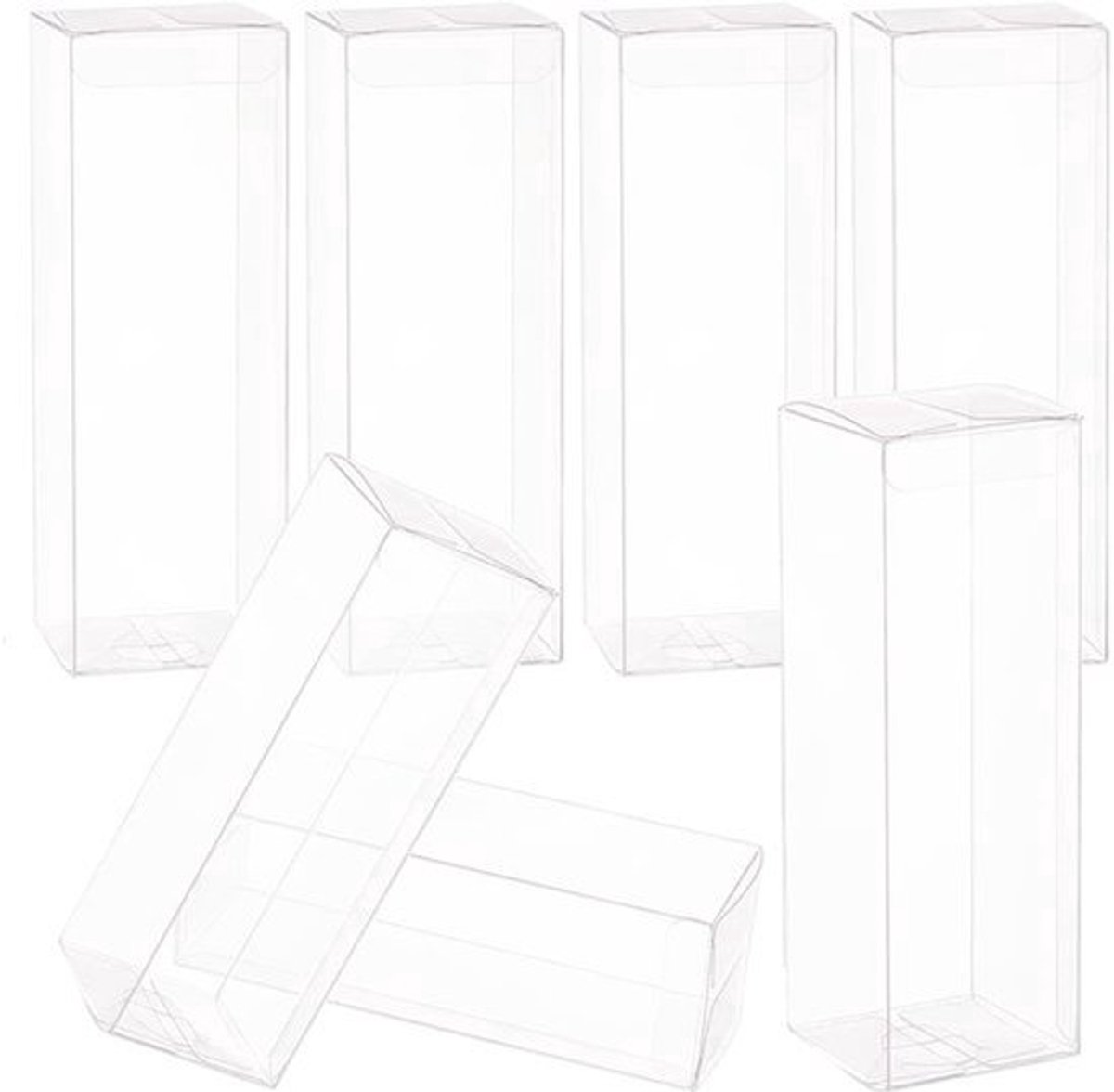 30 stuks PVC geschenkdoosjes - Doorzichtig - 5 x 5 x 15 cm - Rechthoekig voor bruiloften