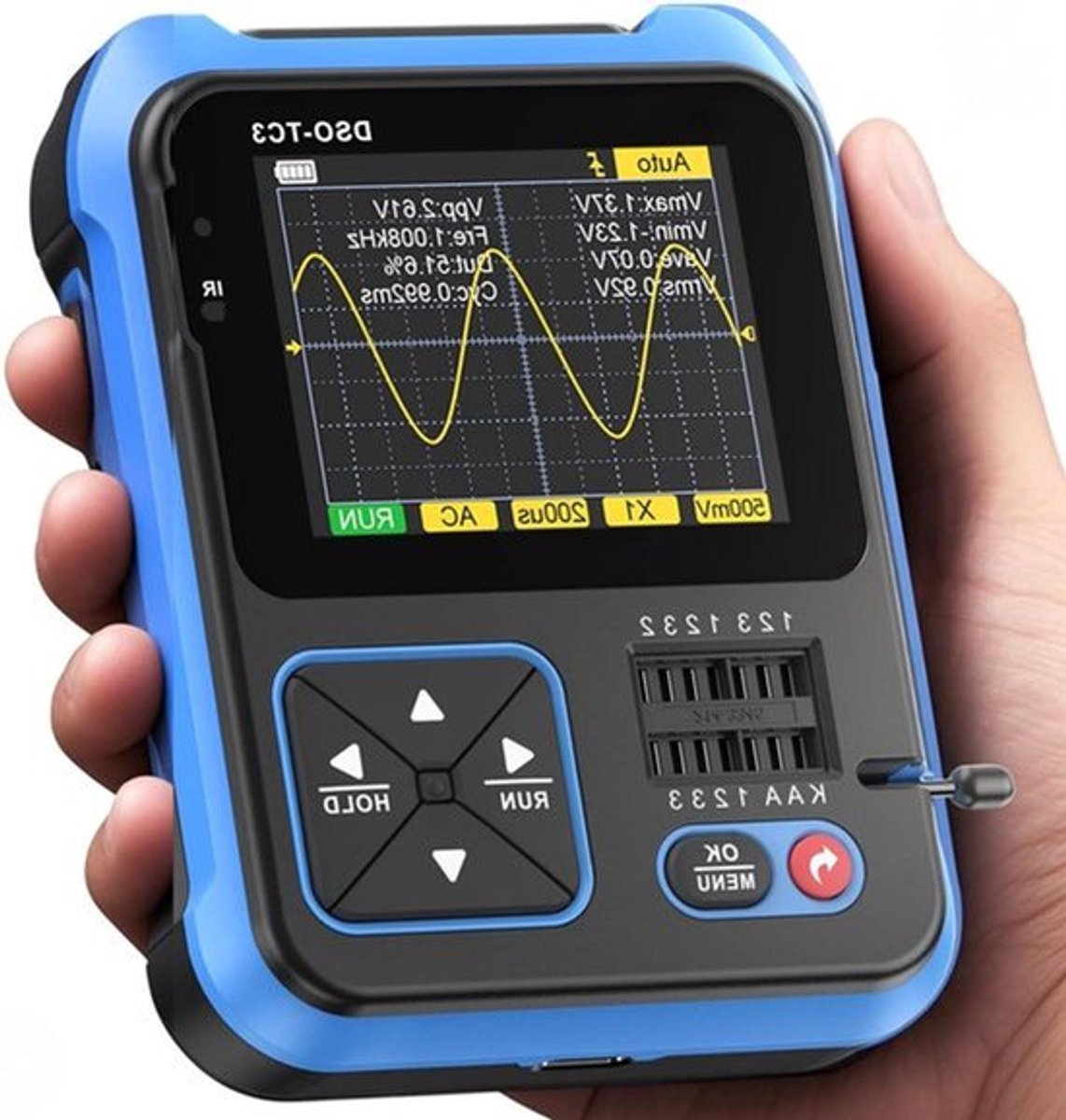 Oscilloscoop Digitale oscilloscoop Transistor Tester Signaal Generator 3 in 1 Draagbare DSO-TC3 Mini Oscilloscoop met 500 Khz Bandbreedte 10MSa/s Sampling Rate