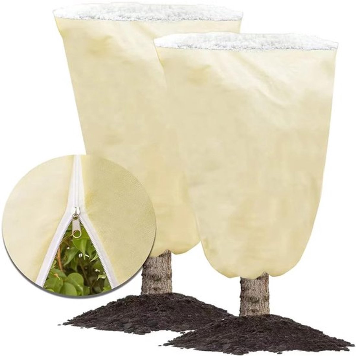 Winterbescherming voor planten, plantenbescherming, winter, vorstbescherming, plantenhoes, winterbescherming, plantenbeschermhoes met ritssluiting, ademend, scheurvast, voor vorstbescherming.