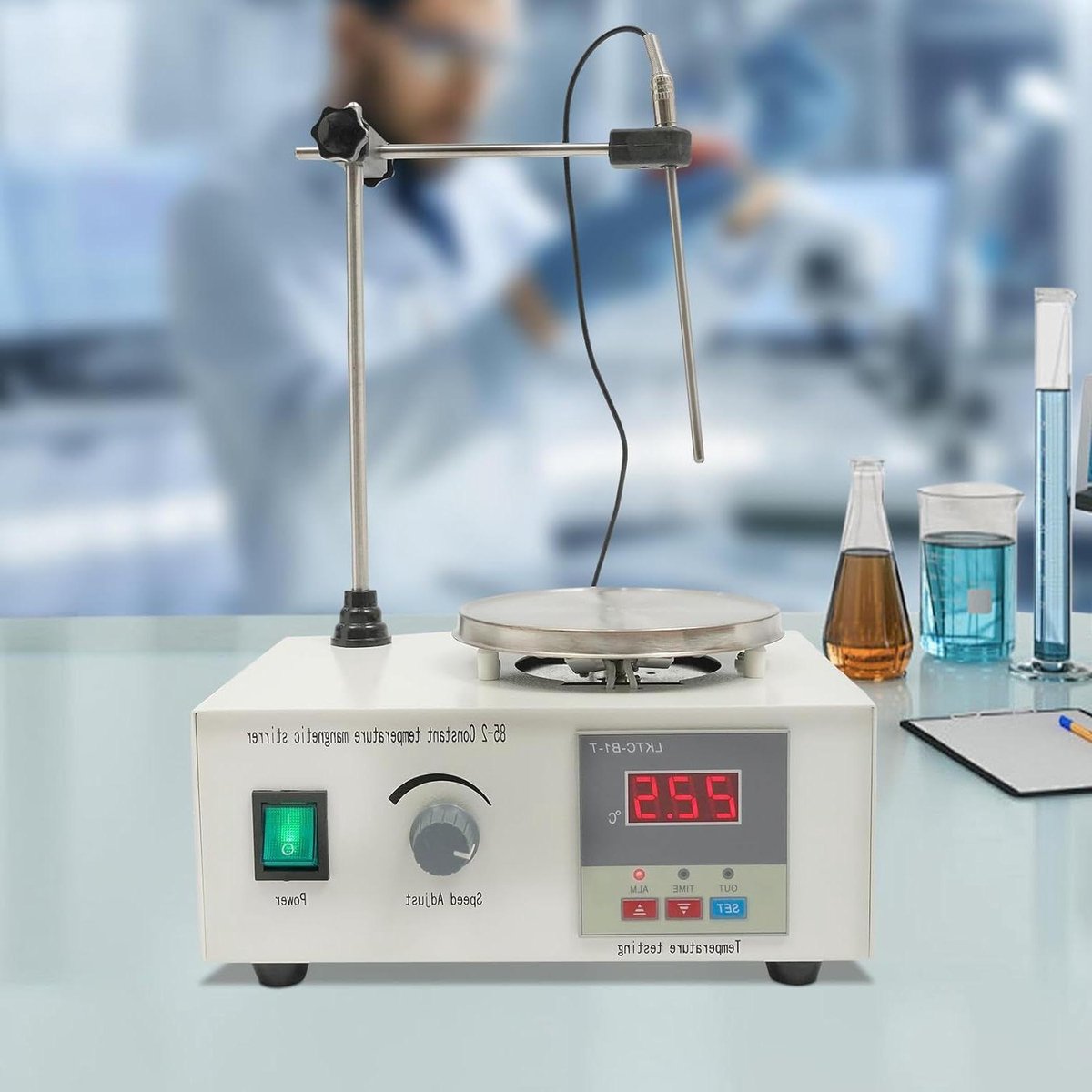 Magnetische Roerder - Magneetmixer Laboratorium - Vloeistoffen Mengen - Met Verwarmingsplaat - 2000 ml - Wit
