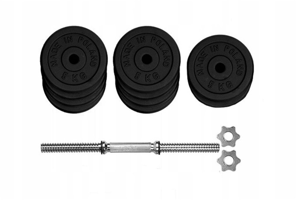 Merkloos Merkloze gietijzeren halter 50 kg - verstelbaar voor krachttraining