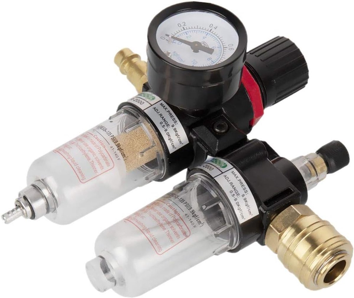 Pressure regulator with pressure gauge maintenance unit 1/4 inch compressed air water separator pressure regulator for - ShopVlot