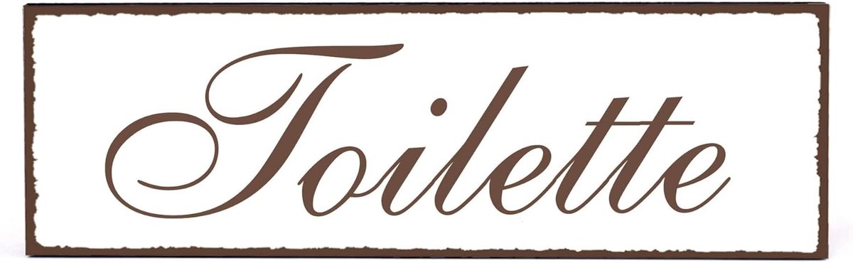 SCHILD DECOschild TOILETTE Shabby Vintage Wooden Sign Self-Adhesive Door Sign Toilet Board 15x5cm - ShopVlot