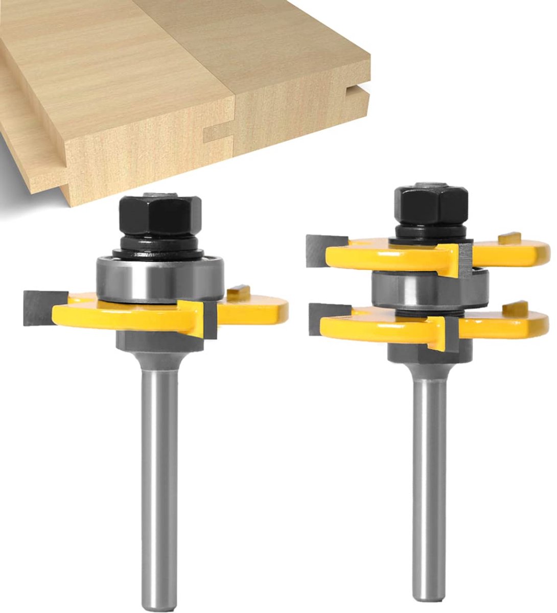 APLUS tongue and groove cutter 6 mm 3 teeth T-shape woodworking tools - ShopVlot
