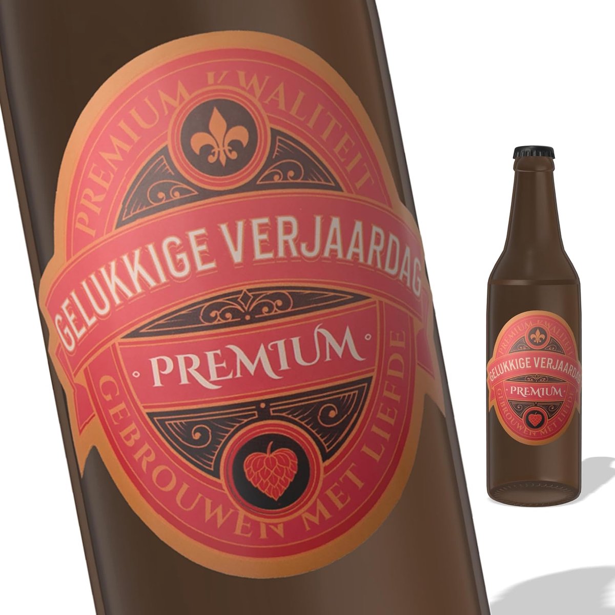 Etiketten voor bierflesjes - set van 3 - groen en goud - gelukkige verjaardag - feestelijke uitstraling - ShopVlot