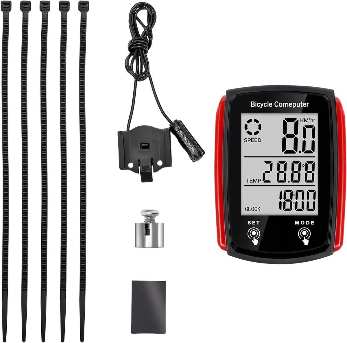 Fietscomputer 19 functies - bekabelde snelheidsmeter - IP54 waterdicht - analyseer je fietsprestaties - ShopVlot