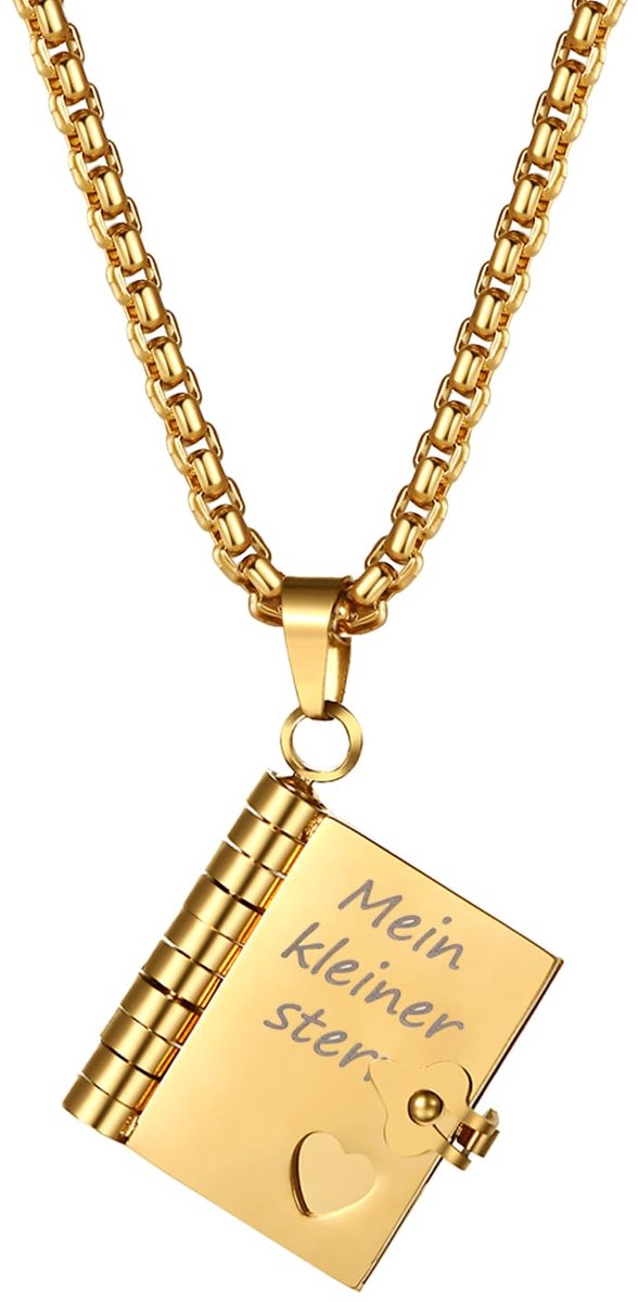 Boekketting dames - roestvrij staal - miniboekhanger met 6 pagina's - uniek cadeau voor eerste schooldag - ShopVlot