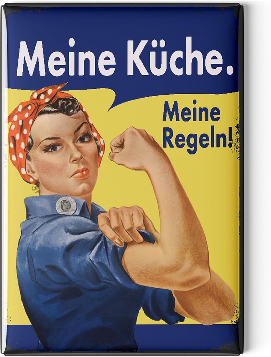 Magneten voor op de koelkast 8 x 5,5 cm - grappige spreuken - retro ontwerpen - breng vreugde in je keuken - ShopVlot