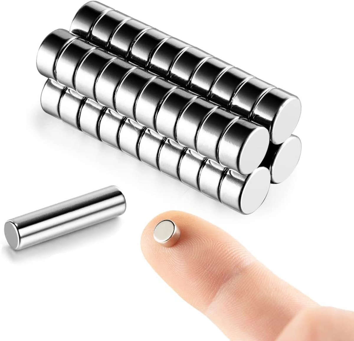 Mini magneten 6x3mm - ronde magneten voor modelbouw - inclusief magneetstaaf - ideaal voor 3D-printen - ShopVlot