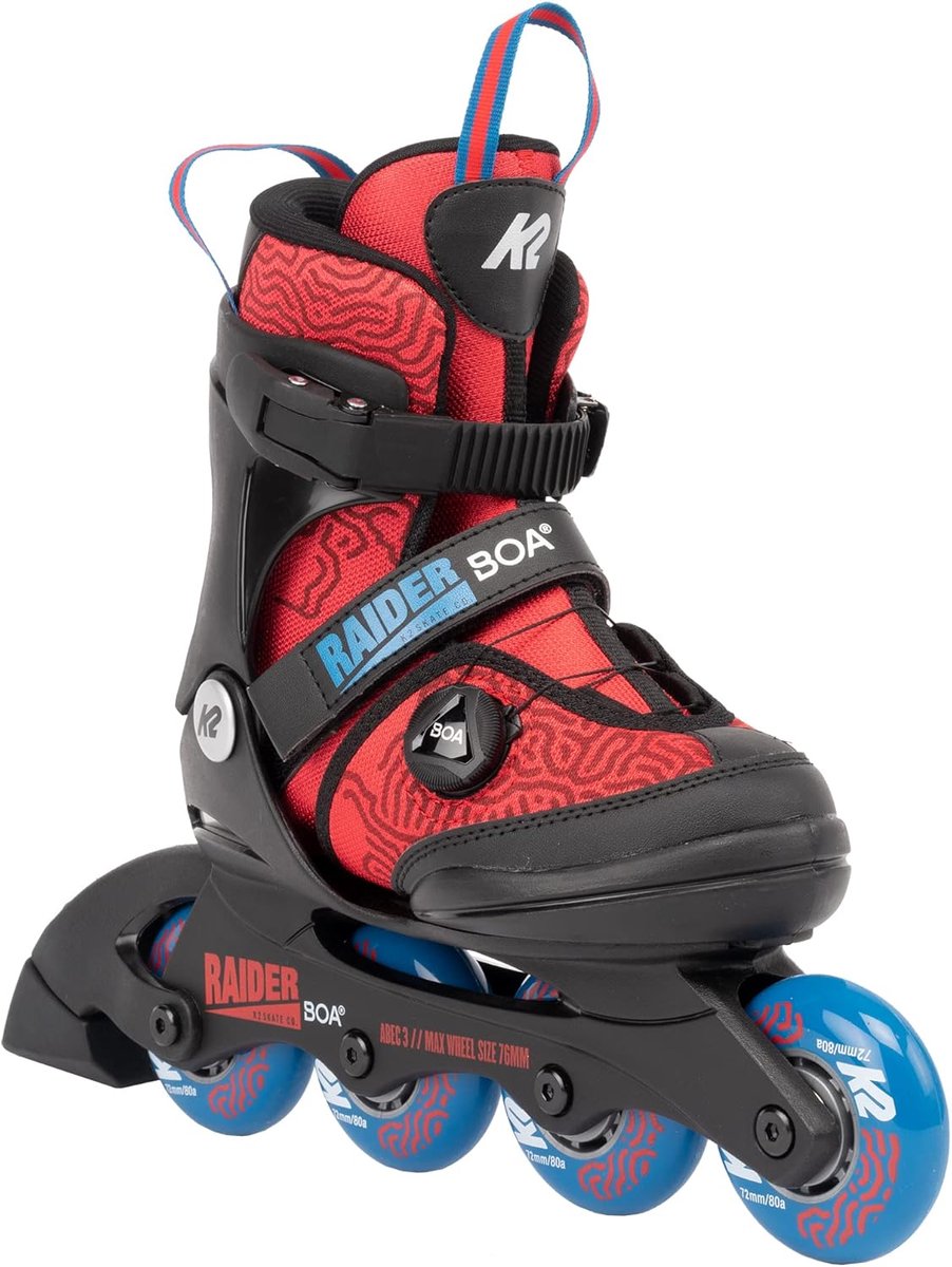 Inline skates jongens verstelbaar - rood - blauw - comfort en stabiliteit - K2 technologie - ShopVlot