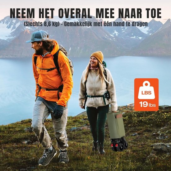 QUOVO® Strandkar - Bolderkar Opvouwbaar - Bolderwagen Voor Alle Terreinen - Boodschappenwagen Met Brede Banden En Handige Opbergruimtes - Tuinkar Met Verstelbare Handgreep - Winkeltrolley 150 kg Opbergruimte - Groen - 90cm x 58cm x 51cm van Quovo — afbeelding 2