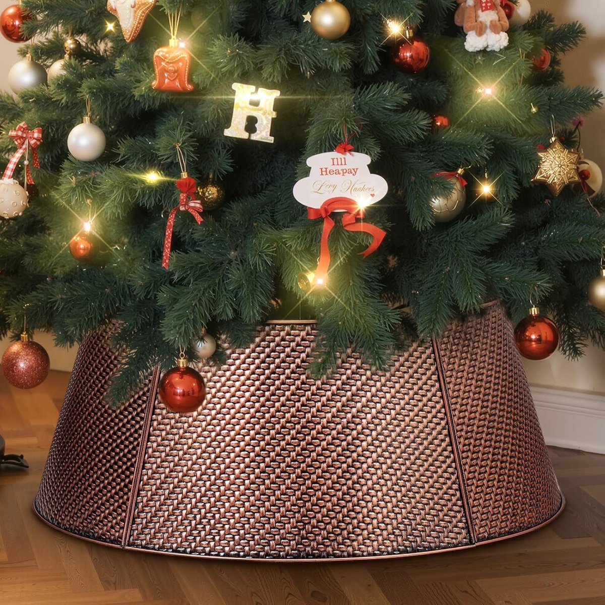 Kerstboomrok 50cm - Koper - Moderne metalen schuilplaats - Duurzaam en trendy - ShopVlot