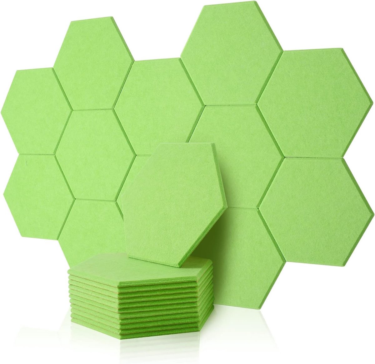 Akoestische panelen 12 stuks 30x26x1cm - hoge dichtheid - hexagonaal - geluidsabsorberend voor studio en kantoor - ShopVlot