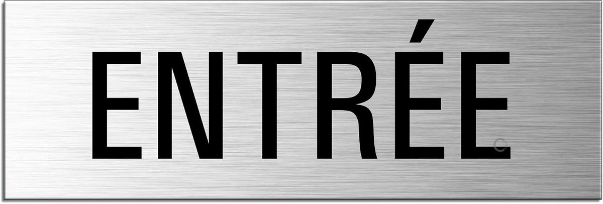 Deurbord - 40 x 80 mm - geborsteld aluminium - modern ontwerp voor entree - ShopVlot