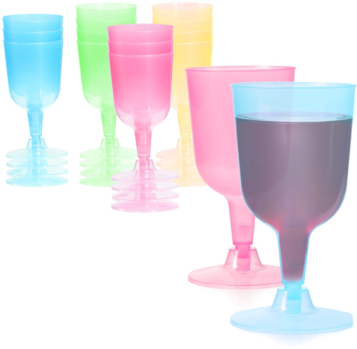 Herbruikbare wijnglazen 16x - kunststof - lichtgewicht - ideaal voor feesten - ShopVlot