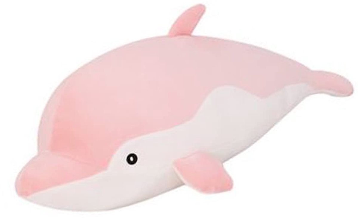 Dolfijnen Pluche Knuffelkussen L - Roze - 63,5 cm - Perfect voor knuffelen - ShopVlot